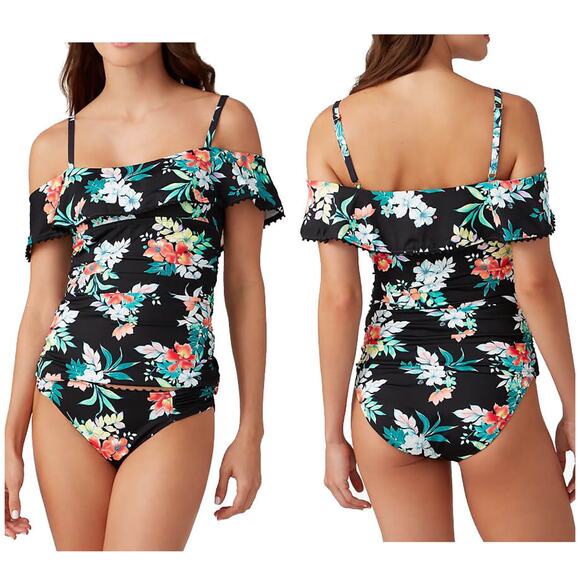 Tommy Bahama Floral Springs Flounce Tankini Top Swim Size XS - Picture 1 of 10